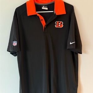 Nike Cincinnati Bengals Men's Black and Orange NFL Polo Shirt